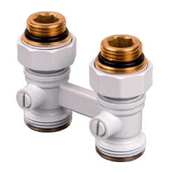 Узел нижнего подключения Delta проходной G 3/4 x 1/2 D=50 MM Ral 9016