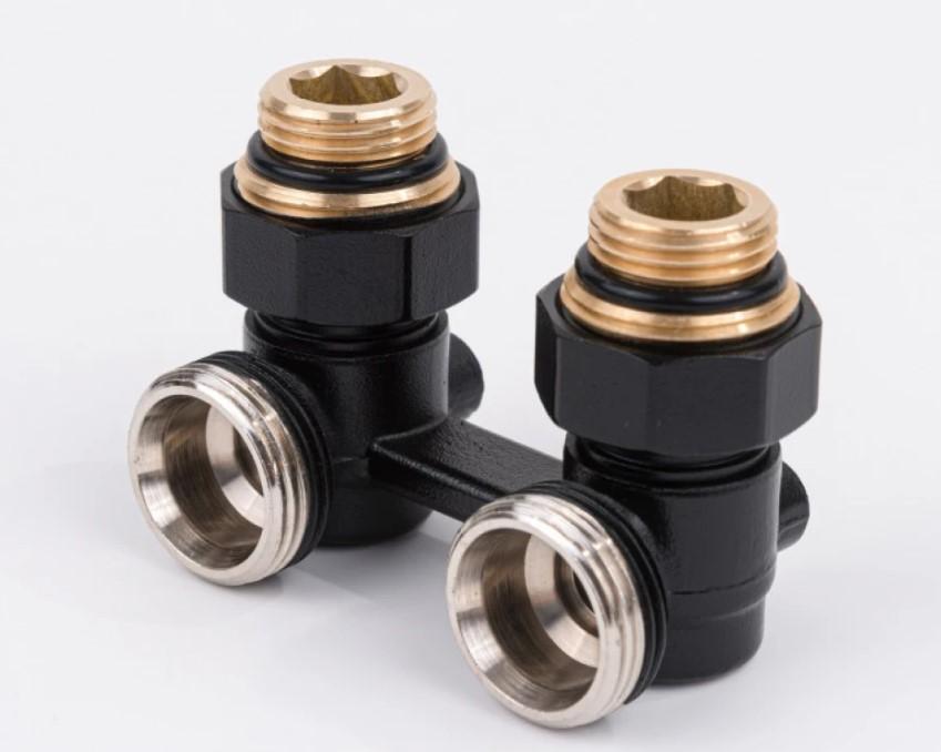 Узел нижнего подключения Delta угловой G 3/4 x 1/2 D=50 MM Ral 9005