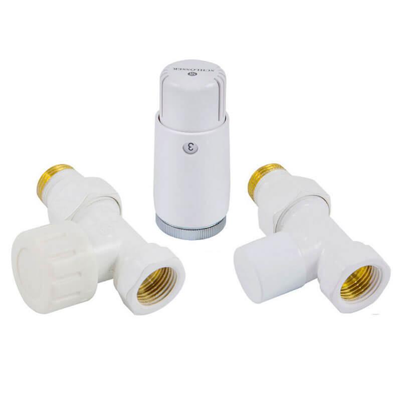 Комплект проходной Schlosser белый DN15 GZ1/2 x GW1/2 с головкой мини M30x1,5