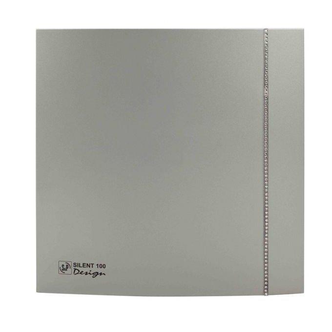 Вытяжка для ванной диаметр 100 мм Soler & Palau SILENT-100 CZ SILVER SWAROVSKI DESIGN (230V 50HZ)